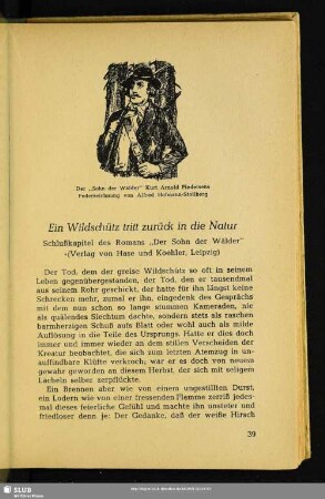 Ein Wildschütz tritt zurück in die Natur : Schlußkapitel des Romans "Der Sohn der Wälder"