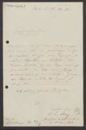 Brief von Leopold Kny an Unbekannt