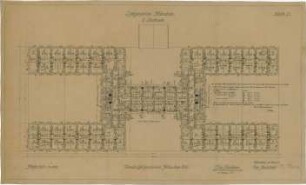 Fischer, Theodor; München - Westend, Bergmannstr.; Ledigenheim - Grundriss 2. OG