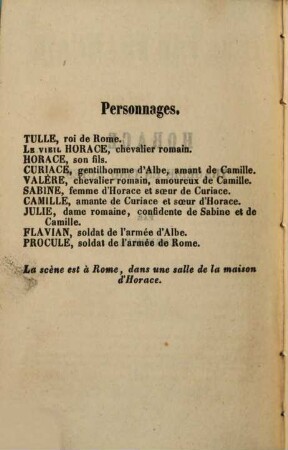 Horace, tragédie en 5 actes