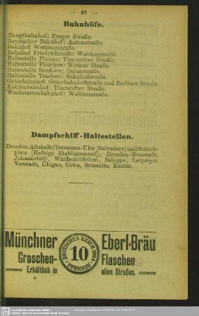 Dampfschiff-Haltestellen