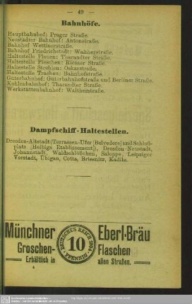Dampfschiff-Haltestellen