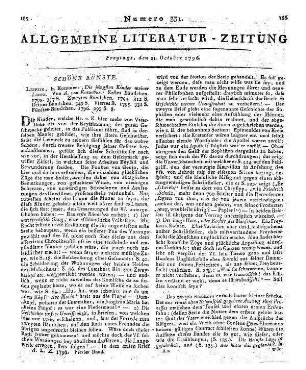 Kotzebue, A. von: Die jüngsten Kinder meiner Laune. Bd. 1-5. Leipzig: Kummer 1793-96