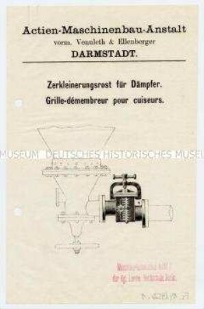 Zerkleinerungsrost für Dämpfer.
