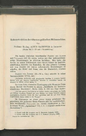 Rekonstruktion der ältesten gallischen Mähmaschine.