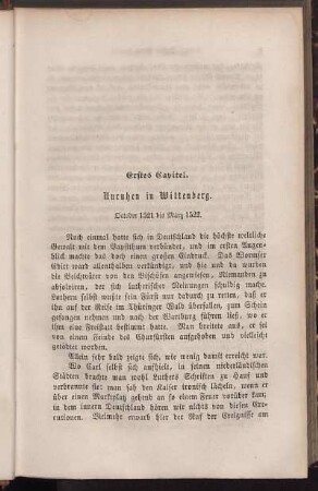 Erstes Capitel. Unruhen in Wittenberg. October 1521 bis März 1522.