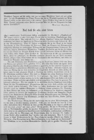 Auf daß sie alle eins seien