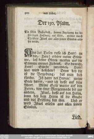 Der 130. Psalm.
