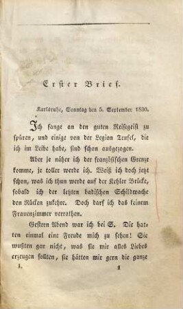 Gesammelte Schriften, 9. Briefe aus Paris: 1830 - 1831, Erster Theil