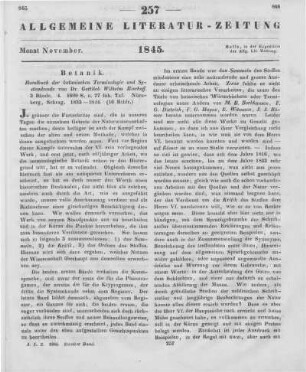 Bischoff, G. W.: Handbuch der botanischen Terminologie und Systemkunde. Bd. 1-3. Nürnberg: Schrag 1833-44