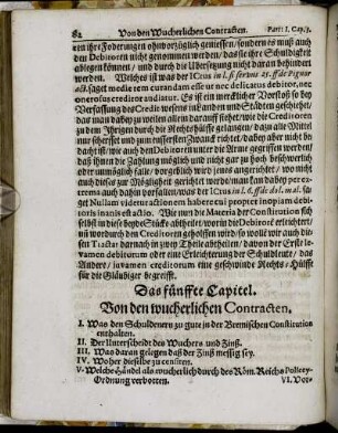 Das fünffte Capitel. Von den wucherlichen Contracten.