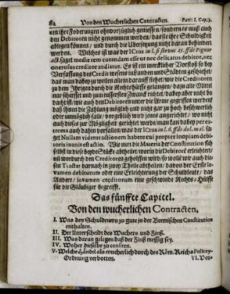 Das fünffte Capitel. Von den wucherlichen Contracten.