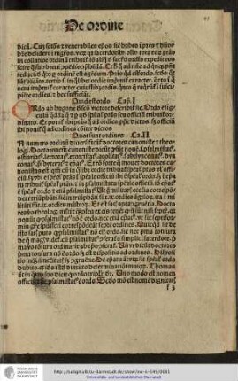 Quid est ordo. Capitulum I.