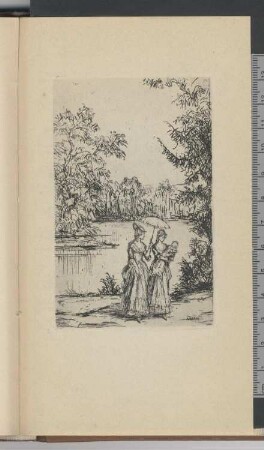 Charlotte und Ottilie beim Spaziergang mit dem Kind