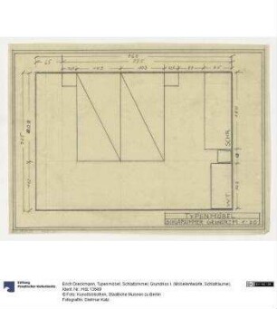 Typenmöbel, Schlafzimmer, Grundriss I. (Möbelentwürfe, Schlafräume)