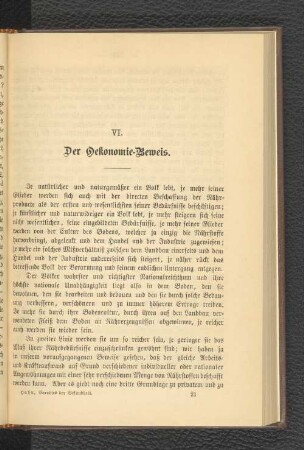 VI. Der Oekonomie-Beweis