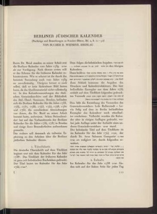 Berliner jüdischer Kalender