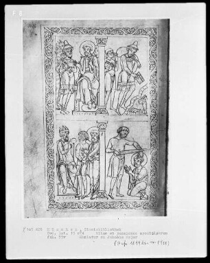 Vitae et passiones apostolorum — Vier Szenen aus dem Leben des Apostels Jakobus maior, Folio 53verso