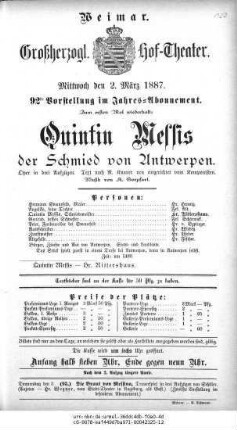 Quintin Messis der Schmied von Antwerpen