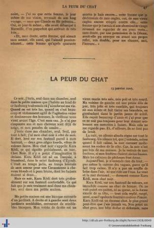 La peur du chat.