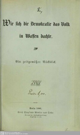 Wie sich die Demokratie das Volk in Waffen dachte : ein zeitgemäßer Rückblick