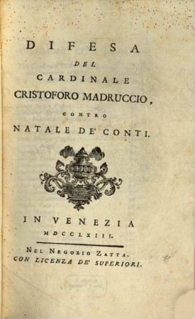 Difesa del Cardinale Cristoforo Madruccio