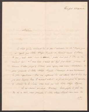 Albert Alexander von Pourtalès (1812-1861), Nachlass: Brief von Albert Alexander von Pourtalès, an Kaiserin Augusta - BSB Ana 472.II.B. Augusta, dt. Kaiserin