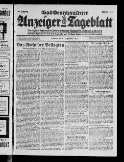 Bad Oeynhausener Anzeiger und Tageblatt. 1912-1934