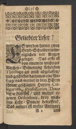 Geliebter Leser !