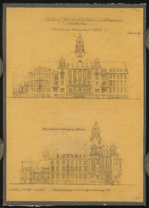 Rathaus Friedenau: Ansichten M 1:200