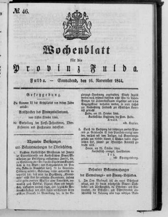 Nr. 46, Ausgabe vom 16. November 1844