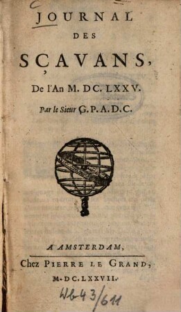Journal des sçavans. 1675 (1677)