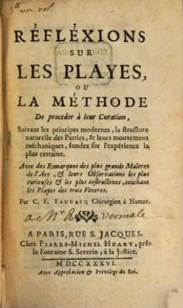Reflexions sur les playes