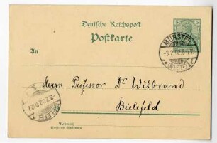 Franz Jostes (Münster) an Wilbrand (Bielefeld)