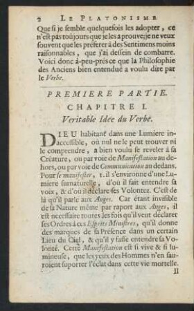Chapitre I. Veritable Idée du Verbe