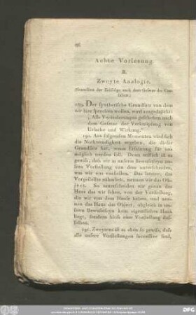 Achte Vorlesung.