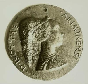 Isotta Atti : Vorderseite: Atti Isotta, 2. Maitresse und Gemahlin des Sigism. Pandolfo Malatesta von Rimini. Verwalter, Dresden, Münzkabinett