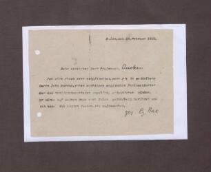 Schreiben von Prinz Max von Baden an Hermann Oncken; Treffen zwischen Hermann Oncken und John Murray