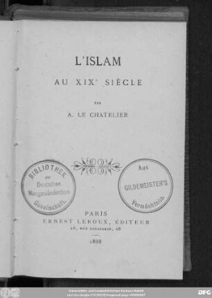 L' Islam au XIXe siècle