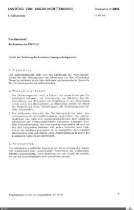 Gesetzentwurf der FDP zur Änderung des Landesverfassungsschutzgesetzes