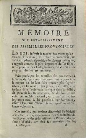 Collection des mémoires présentés à l'Assemblée des Notables. 1