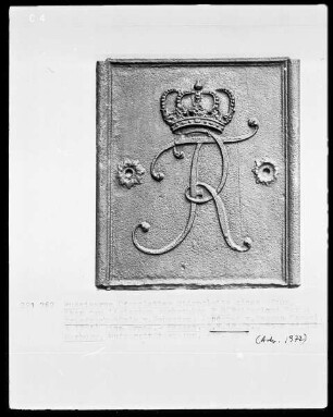 Spiegelmonogramm FP unter Krone