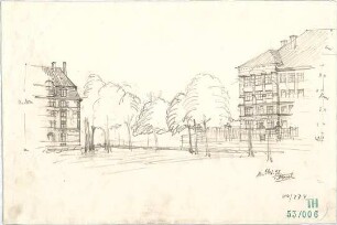 Fischer, Theodor; München - Westend, Bergmannstr.; Ledigenheim - Perspektive