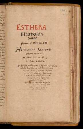 "Esthera" Historia sacra