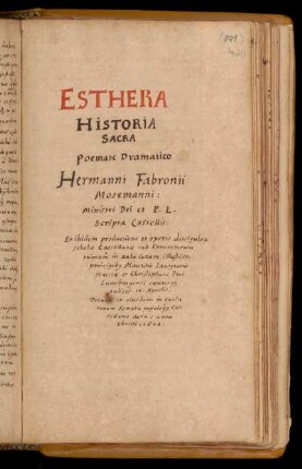 "Esthera" Historia sacra