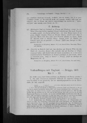 Verhandlungen mit England. - Brügge, 1435 Mai 5 - 17.