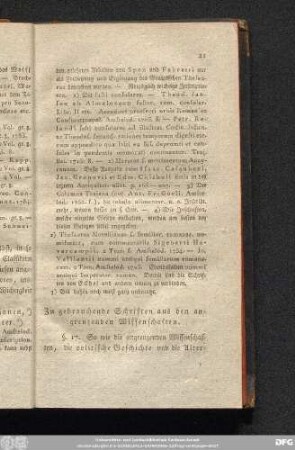 Zu gebrauchende Schriften aus den angrenzenden Wissenschaften.