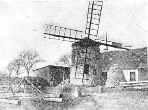 Markersdorf-Deutsch-Paulsdorf. Holländermühle, Besitzer Brunnenbauer Peschel, Repro