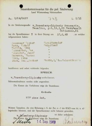 Rosenberg-Lipinsky, Annemarie von