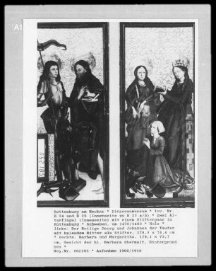 Die Heilige Barbara und Margaretha mit kniender Stifterin